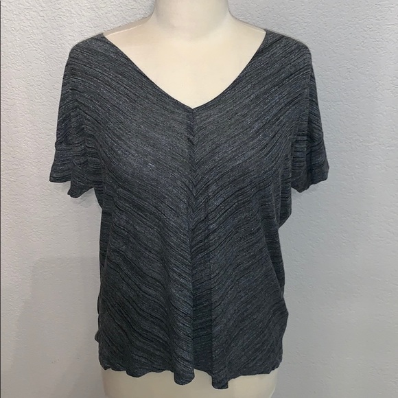 Zara Tops - Zara heather grey distressed shirt sleeve shirt S